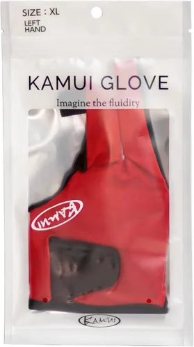 Vista 4 de KAMUI Guante de billar - Secado rápido - para mano izquierda (rojo, grande)