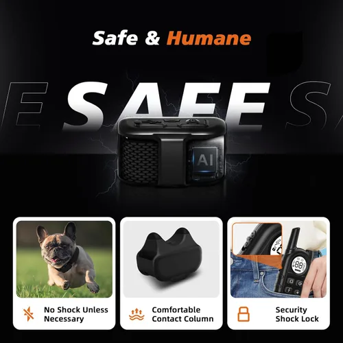 Vista 6 de Collar de choque para perro ultra compacto, collar de entrenamiento de perro más ligero con control remoto para perros pequeños de 5 a 30 libras