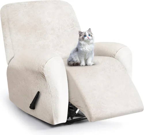 Vista 70 de ANARACHON Fundas para sillas reclinables con aspecto de cuero, funda elástica de 4 piezas, funda suave para silla reclinable, protector de muebles