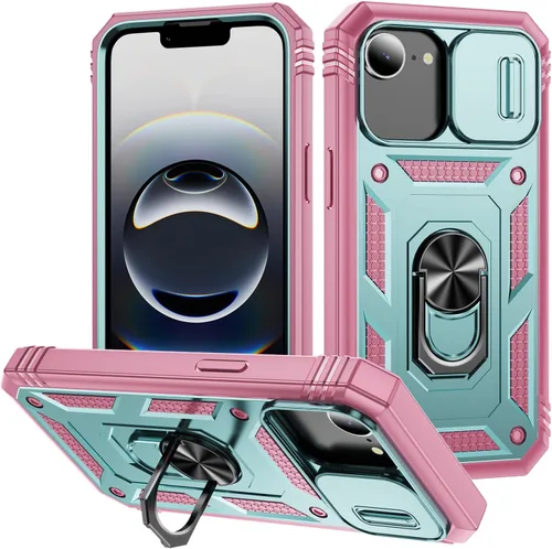 Vista 18 de Funda para iPhone 14, a prueba de golpes, resistente a los impactos, con lente deslizante protectora para iPhone 14 (6.1 pulgadas) (azul)