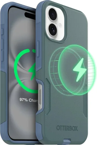Vista 39 de OtterBox Funda para iPhone 16 Commuter Series - Jeans azul bebé, funda delgada y protectora para iPhone, de doble capa, absorción de impactos