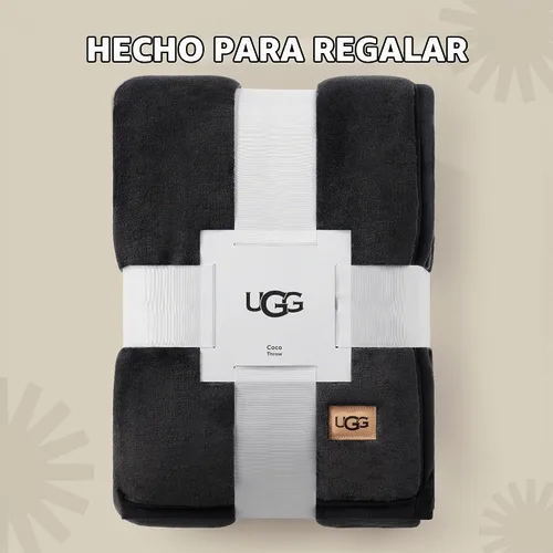 Vista 4 de UGG Coco - Manta acogedora para sofá y cama, 50 x 70 pulgadas, color negro (tinta)