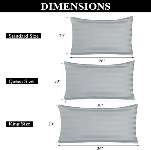 Vista 82 de Juego de 2 fundas de almohada 100% de algodón egipcio, fundas de almohada refrescantes de 400 hilos, fundas de almohada suaves y transpirables