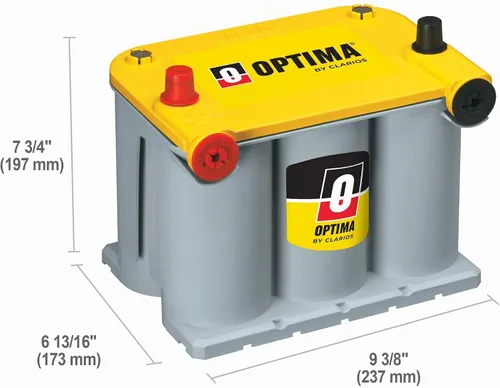 Vista 2 de Batería de doble utilidad Optima 8042-218 D75/25 con tapa amarilla