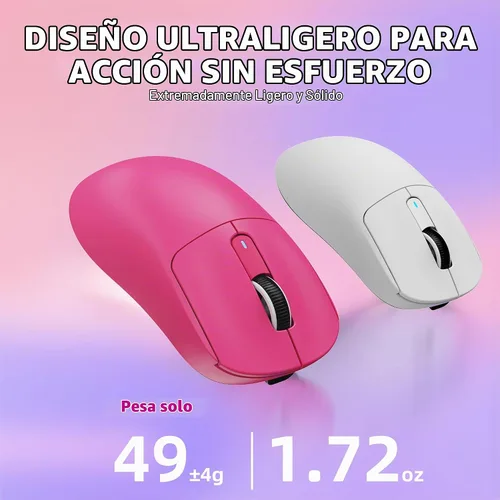 Vista 4 de ATTACK SHARK X3 Mouse inalámbrico para juegos, mouse ergonómico de computadora de 49g, sensor óptico PAW3395 de triple modo de 26K DPI, duración