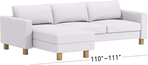 Vista 7 de Solo funda de sofá Karlstad de algodón denso de tres asientos y funda de diván de repuesto solo se adapta al sofá de esquina seccional IKEA