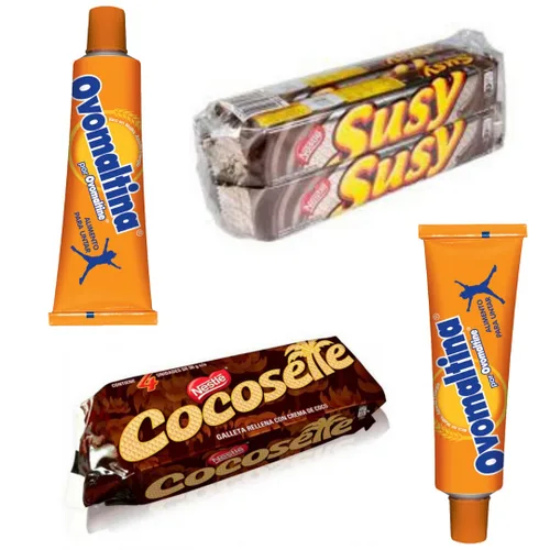 Vista 2 de Latinsabor Venezuela Snacks Dulces y Caramelos Surtidos Galletas Pack (Cocosette, Susy, Ovomaltina)
