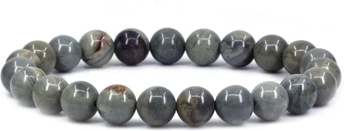 Vista 50 de Amandastone Pulsera elástica de cuentas redondas de 0.315 in con piedras preciosas naturales de 7 pulgadas