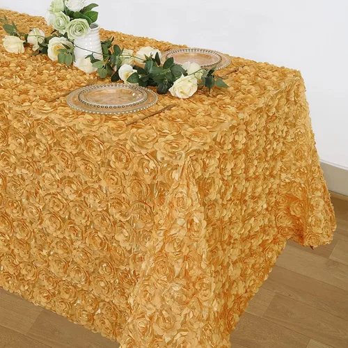 Vista 13 de B-COOL Mantel de rosetón negro de 60 x 102 pulgadas, mantel rectangular floral 3D para decoración de cumpleaños al aire libre, fiestas de cumpleaños