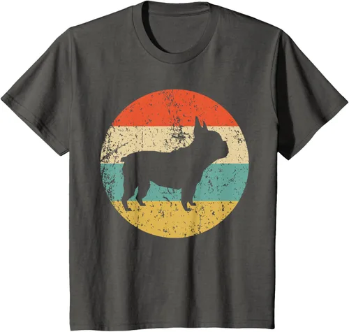 Vista 47 de Camiseta de perro retro de Bulldog Francés Negro