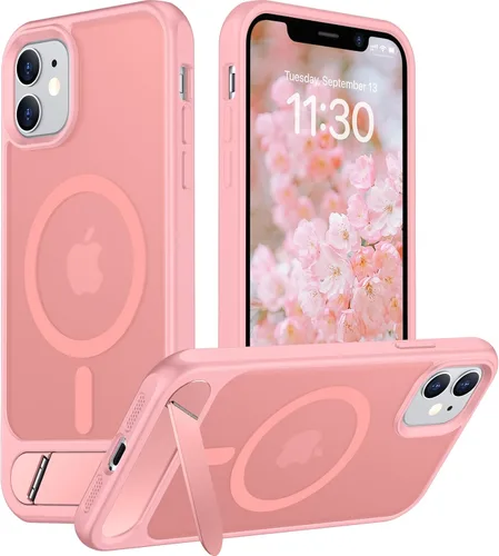 Vista 85 de Funda para iPhone 11 con compatibilidad magnética, [Soporte invisible incorporado][Compatible con MagSafe]