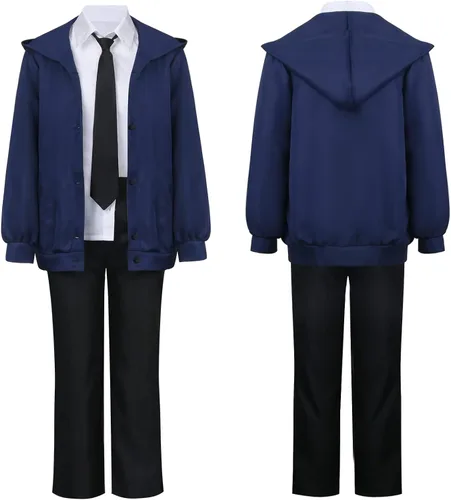 Vista 2 de NOFONDA Disfraz de hombre de motosierra Makima Reze Power para cosplay, uniforme para mujeres y niñas, camisa de anime de Halloween, pantalones