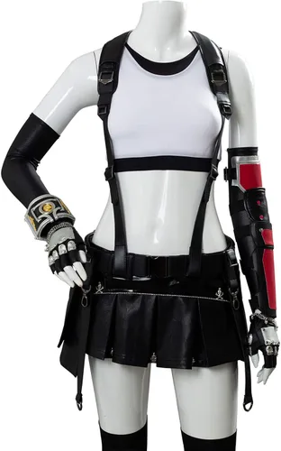Vista 3 de Traje de cosplay Tifa Lockhart para mujer de Halloween Final Fantasy VII Remake FF7 Cosplay conjunto completo de trajes