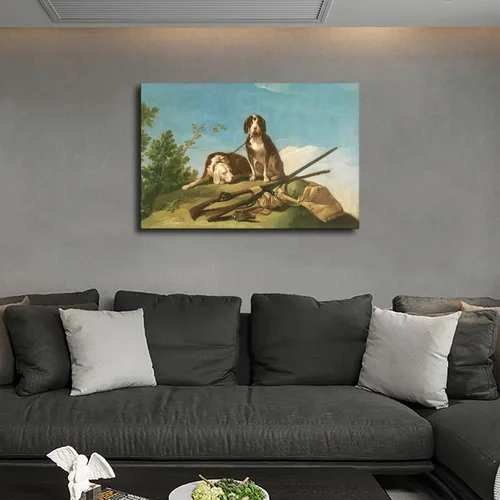 Vista 4 de Francesco De Goya - Póster de perro con correa para pared, decoración de pared para el hogar, pasillo, dormitorio, sala de estar