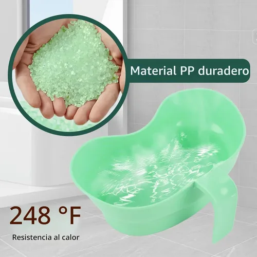 Vista 4 de Cuenca Emesis con boca ancha y asa – Taza de enjuague bucal para cama en forma de riñón grande con asa, vaso para cepillo de dientes para pacientes