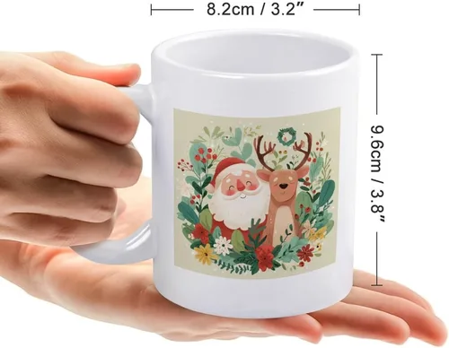 Vista 2 de Coffee Mugs Ceramic Reindeer Santa Claus Travel Coffee Mug Christmas Birthday Day Gifts Winter Holiday Retro Personalized Gifts for Birthday