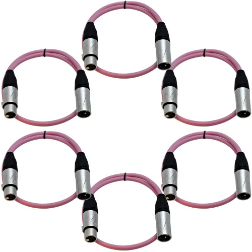 Vista 68 de SEISMIC AUDIO - SAXLX-2 - Paquete de 6 cables de conexión XLR macho a XLR hembra de 2 pies - Equilibrados - Cables de conexión de 2 pies