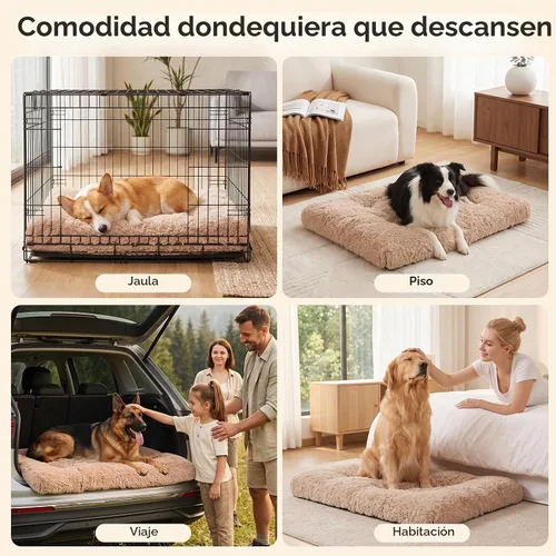 Vista 7 de JOEJOY - Almohadilla para cama para perro, cama de lujo lavable para perros, almohadilla suave antideslizante para perros pequeños, 23 x 18 Beige