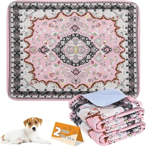 Vista 30 de KOOLTAIL Almohadillas lavables para orina para perros, paquete de 2 alfombrillas de Navidad para mascotas, almohadillas de entrenamiento