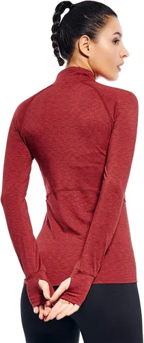 Vista 4 de Camiseta de entrenamiento de manga larga con cremallera de 14 para mujer