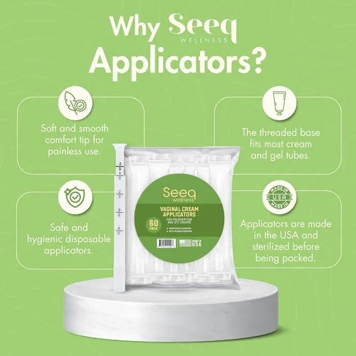Vista 2 de Aplicadores de crema vaginal desechables: se adapta a lubricantes de presiembra, Estrace, lubricante personal y productos de gel o crema de venta