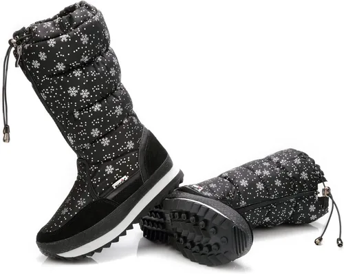 Vista 5 de DADAWEN - Botas de nieve para mujer, impermeables, con forro de piel