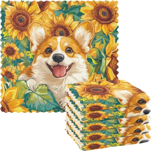 Vista 34 de Autumn Poppy Flowers06 - Juego de 6 paños de limpieza de microfibra para autos, máquina súper absorbente