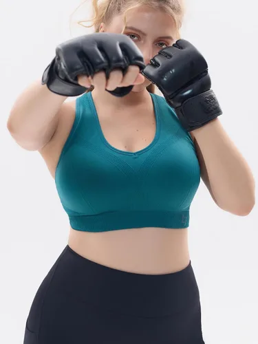 Vista 2 de FITTIN - Brasier deportivo con espalda cruzada para mujer, soporte acolchado de alto impacto sin costuras para yoga, gimnasio, entrenamiento y.