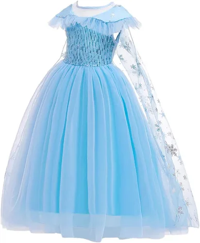 Vista 50 de Frozen - Vestido de princesa Elsa para niñas, disfraz de Halloween, Navidad, cumpleaños, fiesta, vestido de tul con accesorios