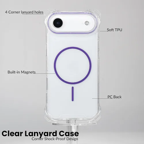 Vista 37 de Funda magnética para iPhone 13 Pro Max, con marco suave magnético transparente, parte trasera de PC, cubierta protectora contra golpes con cordón