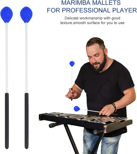Vista 4 de 1 par de mazos de marimba, mazos de tambor, mazos de percusión de cabeza de hilo, mazos de timbal, accesorios de instrumentos musicales
