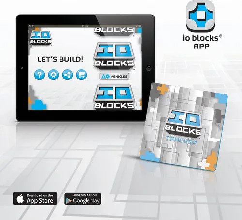 Vista 2 de Guidecraft IO Blocks - Juego de autos de carreras, vehículos educativos STEM, juguete de construcción -48 piezas