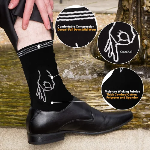 Vista 4 de Circle Game Meme Dress Socks Novelty Funny Socks Groomsmen Socks Crazy Socks Crew Socks