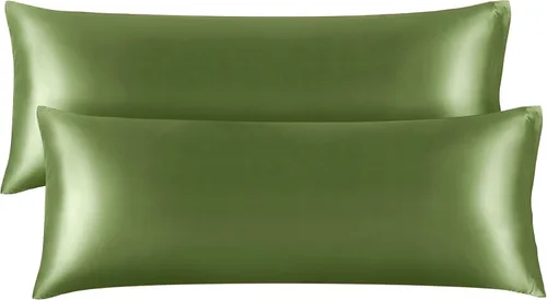 Vista 113 de BEDELITE Funda de almohada de satén para cabello y piel, súper suave y refrescante similar a las fundas de almohada de seda, paquete de 2 con cierre