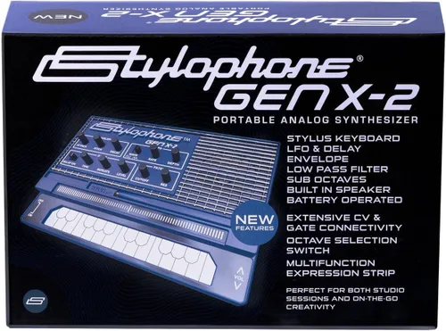 Vista 6 de Stylophone GENX-2 Sintetizador Analógico Portátil con Altavoz Incorporado, LFO, Filtro, Retraso Analógico y Salida CV/Gate Teclado Sintetizador