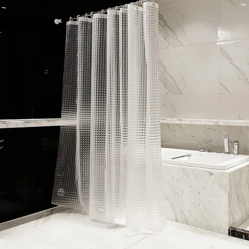 Vista 9 de Forro de cortina de ducha impermeable EVA 8G - Ganchos a prueba de óxido, imanes de servicio pesado - Mejora tu baño con durabilidad y elegancia