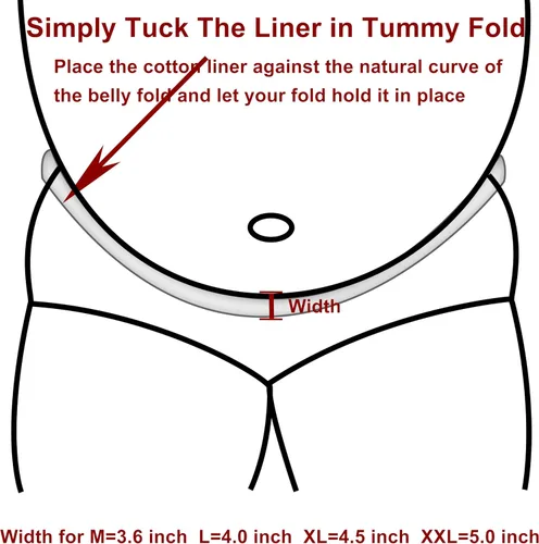 Vista 4 de Forros de abdomen para sarpullido del sudor, algodón cepillado en ambos lados, forros para el sudor debajo del vientre, talla grande, almohadilla