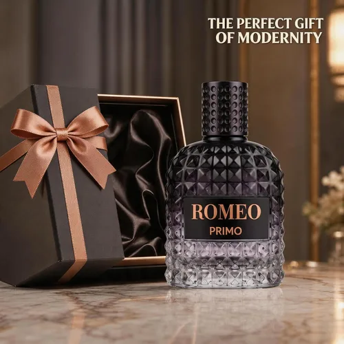 Vista 4 de A CENTER Romeo Primo Eau de Toilette para hombre, 3.4 onzas líquidas, 3.4 fl oz, perfil aromático de madera marina Hoja de violeta, jengibre