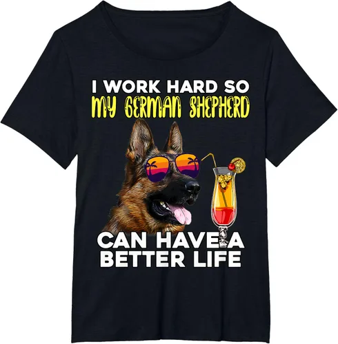 Vista 23 de Camiseta I Work Hard So My German Shepherd Can Have A Better Life Negro