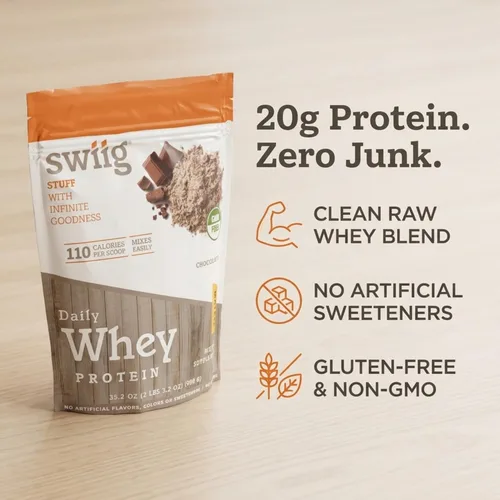 Vista 3 de swiig Daily Whey Protein Matrix (chocolate, 2.2 lb)