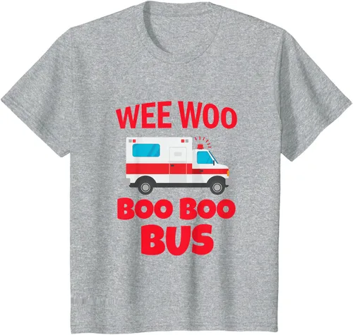 Vista 44 de Wee Woo Boo Boo Bus First Responder - Camiseta divertida de ambulancia, Negro, S