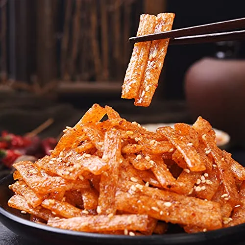 Vista 3 de YUYONGTANG Tiras picantes Feiwang Hunan 8090 bocadillos nostálgicos tiras picantes tiras picantes tiras picantes 8090 aperitivos picantes tiras