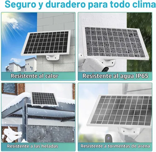 Vista 2 de Paquete de 2 cargadores de cámara de panel solar de 5 V 7 W para cámara SimpliSafe al aire libre y cámara de seguridad al aire libre Serie 2 Cable