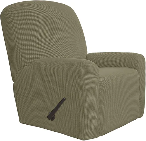 Vista 22 de Easy-Going Funda Elástica para Sofá Reclinable Cobertor de Sofá 4 Piezas Protector de Muebles Sofá Suave con Fondo Elástico Poliéster Spandex Tela