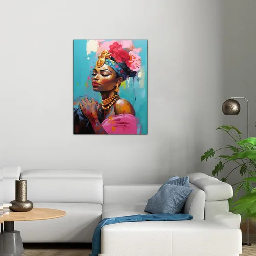 Vista 166 de Arte de pared afroamericano, decoración de rey y reina bailarín negro para sala de estar, arte de pareja de amor negro para dormitorio, lienzo