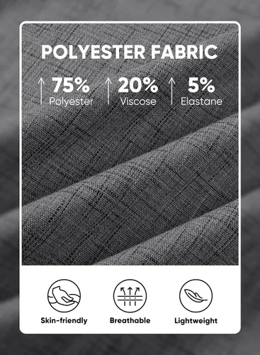 Vista 173 de JMIERR Camisas de vestir a rayas con botones y manga corta para hombre