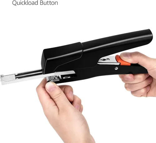 Vista 2 de Amazon Basics - Engrapadora manual de alicates sin esfuerzo, capacidad para 25 hojas, grapadora resistente, negra