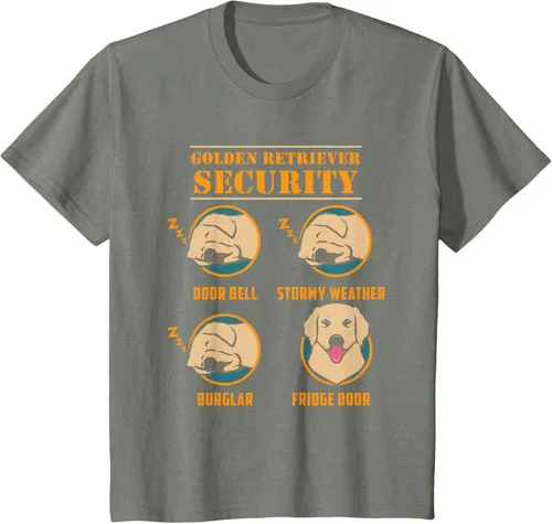 Vista 80 de Camisa Golden Retriever de seguridad Golden Retriever para perro divertido, Negro, S