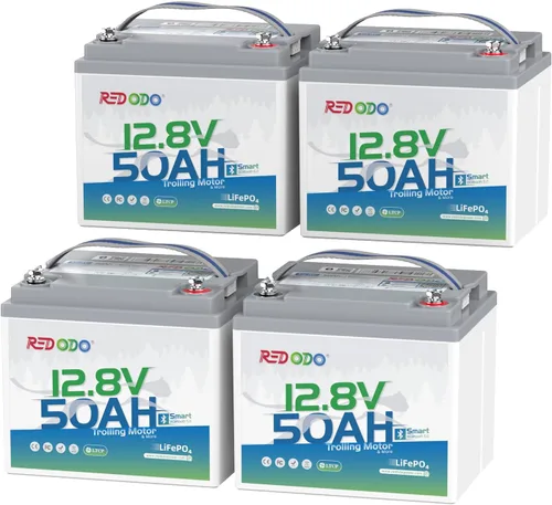 Vista 18 de Redodo Batería de litio Bluetooth inteligente de 12 V 50 Ah LiFePO4 para motor de arrastre, protección contra bajas temperaturas, vida útil de 10
