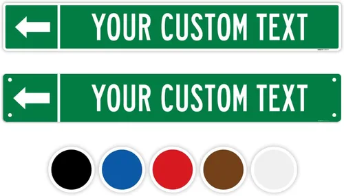 Vista 10 de Letrero direccional personalizado, flecha de dirección personalizada para letrero de Navidad, (SI-9583) 18 x 4 pulgadas, ACM, resistente a